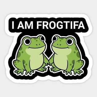 I Am Frogtifa – Funny Frog Meme Protest Parody Sticker